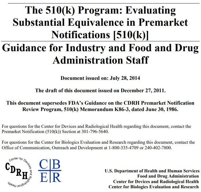 The 510(k) Program: Evaluating Substantial Equivalence in Premarket Notifications [510(k)] 的封面
